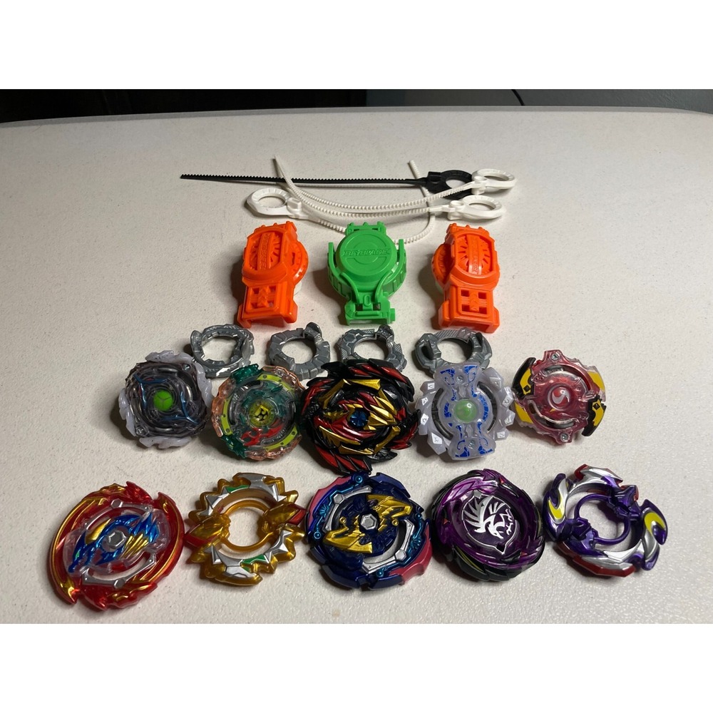 Beyblade Burst Lot Hasbro Tomy Tops Metals & Launchers